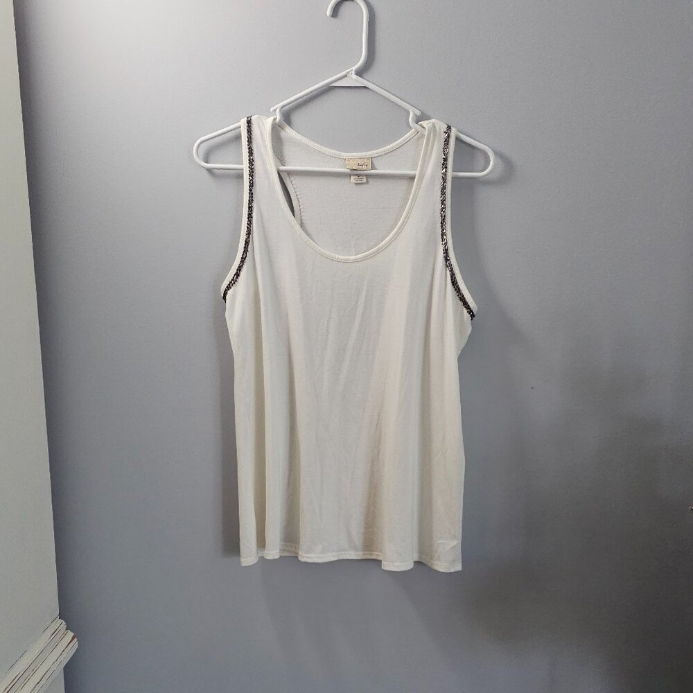 Daytrip White Beaded Tank